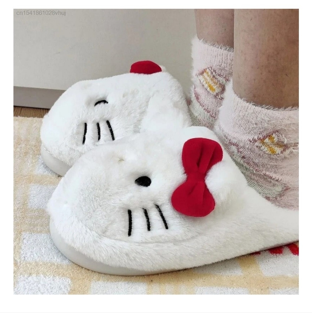 Hello Kitty Cute Anime Fairy Style Fur Slippers girls, NEW